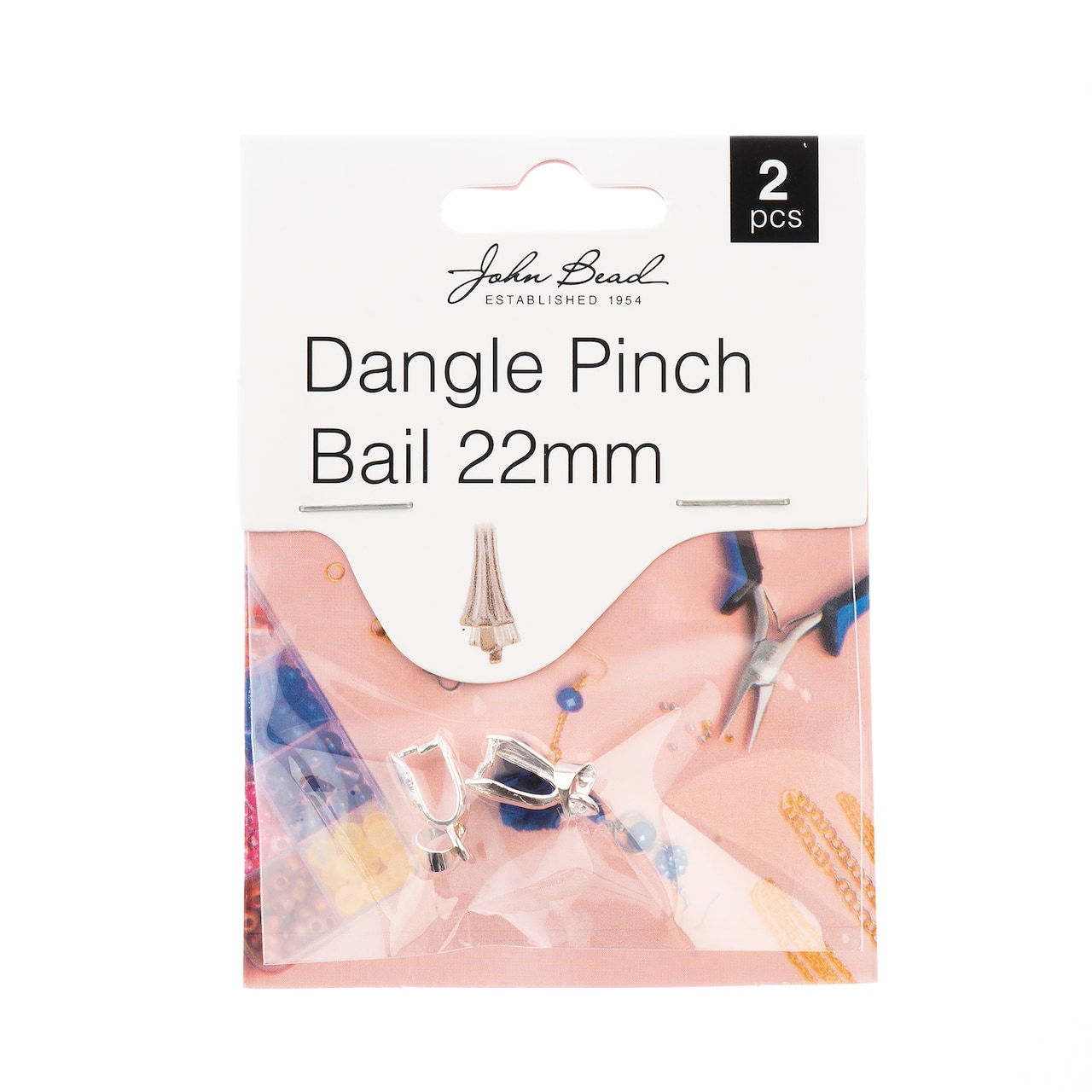 John Bead Must Have Findings 22mm Dangle Pinch Bails, 2ct.
